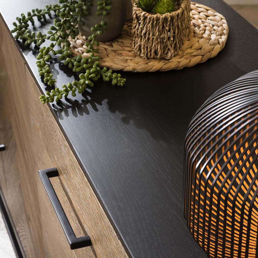 Gemini Solid Wood Parquet Sideboard Cabinet 200cm