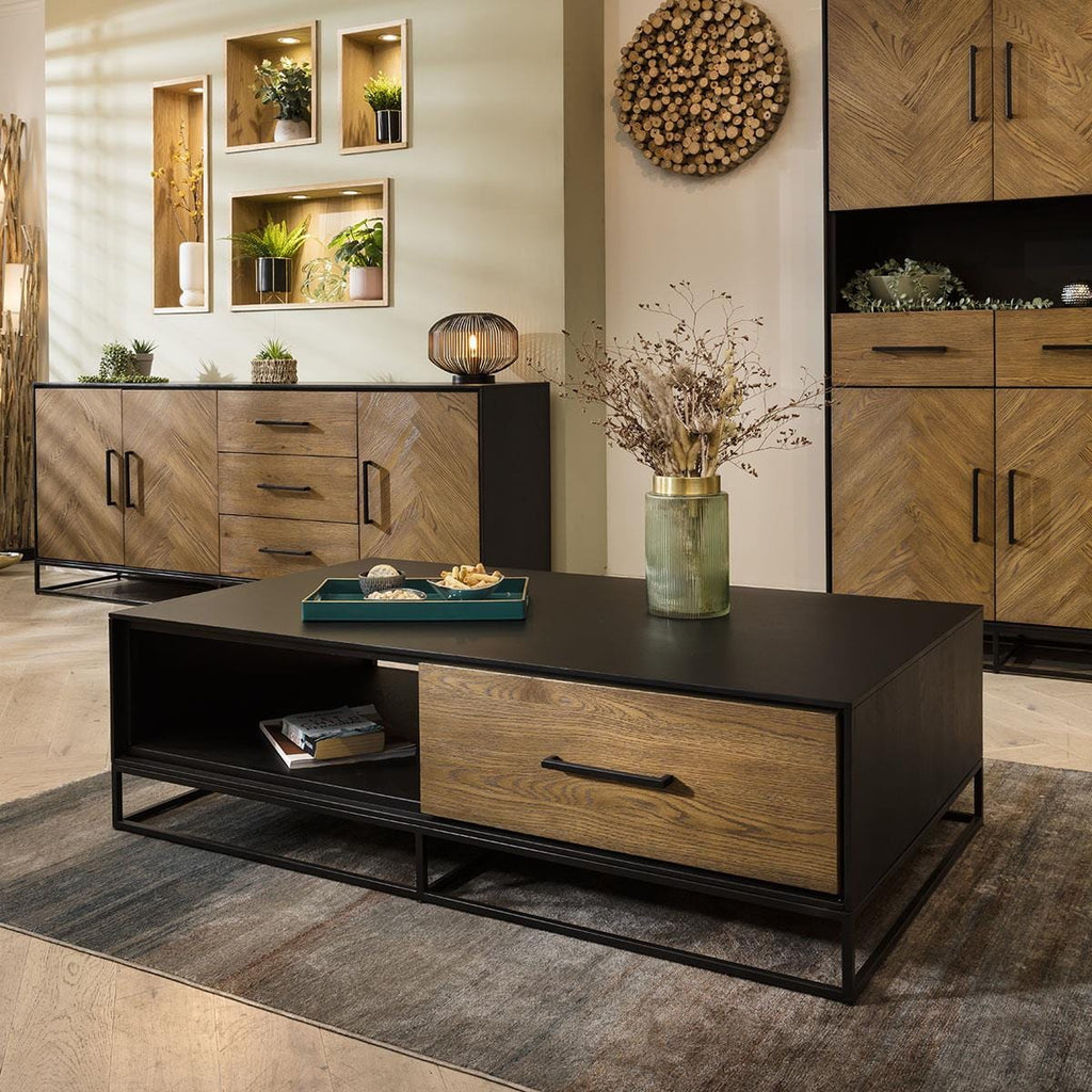 Gemini Solid Wood Parquet Sideboard Cabinet 200cm