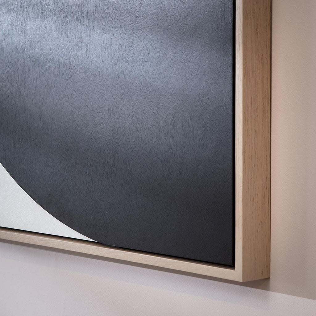 Square Abstract Framed Wall Artwork Black & White 80x80cm