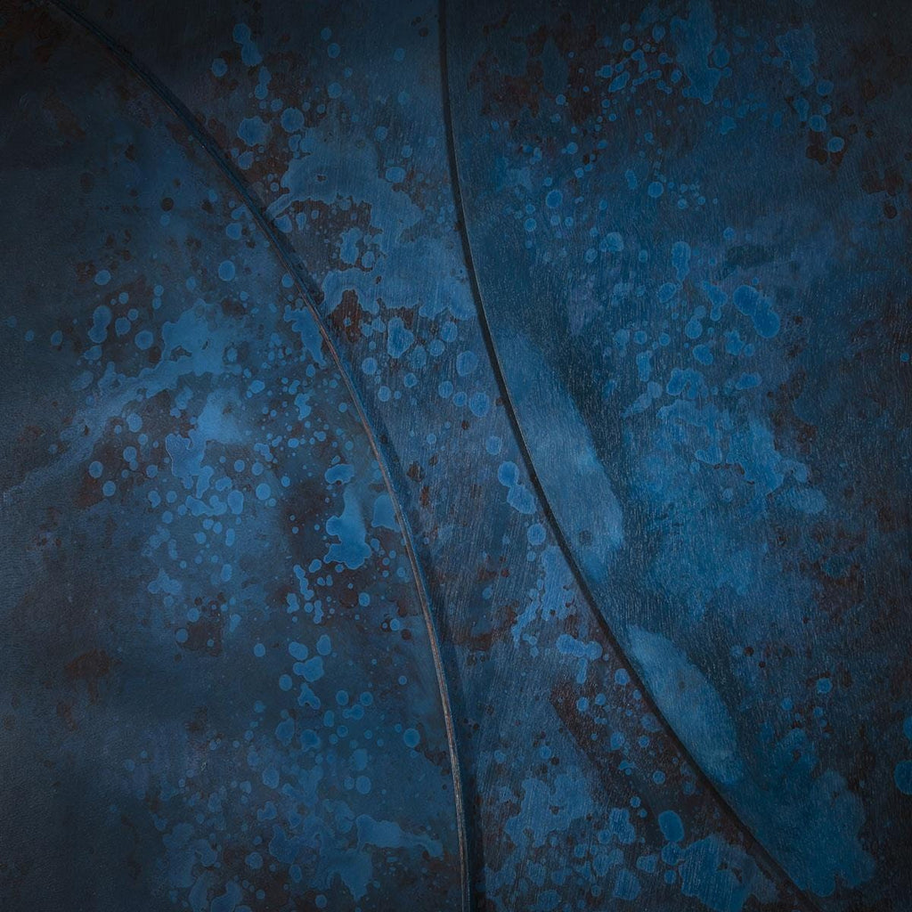 Square Abstract Framed Wall Artwork Blue & Black 80x80cm