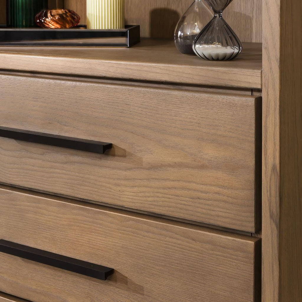 Aries Solid Ash Wood Bookcase Shelving Unit 190cm High