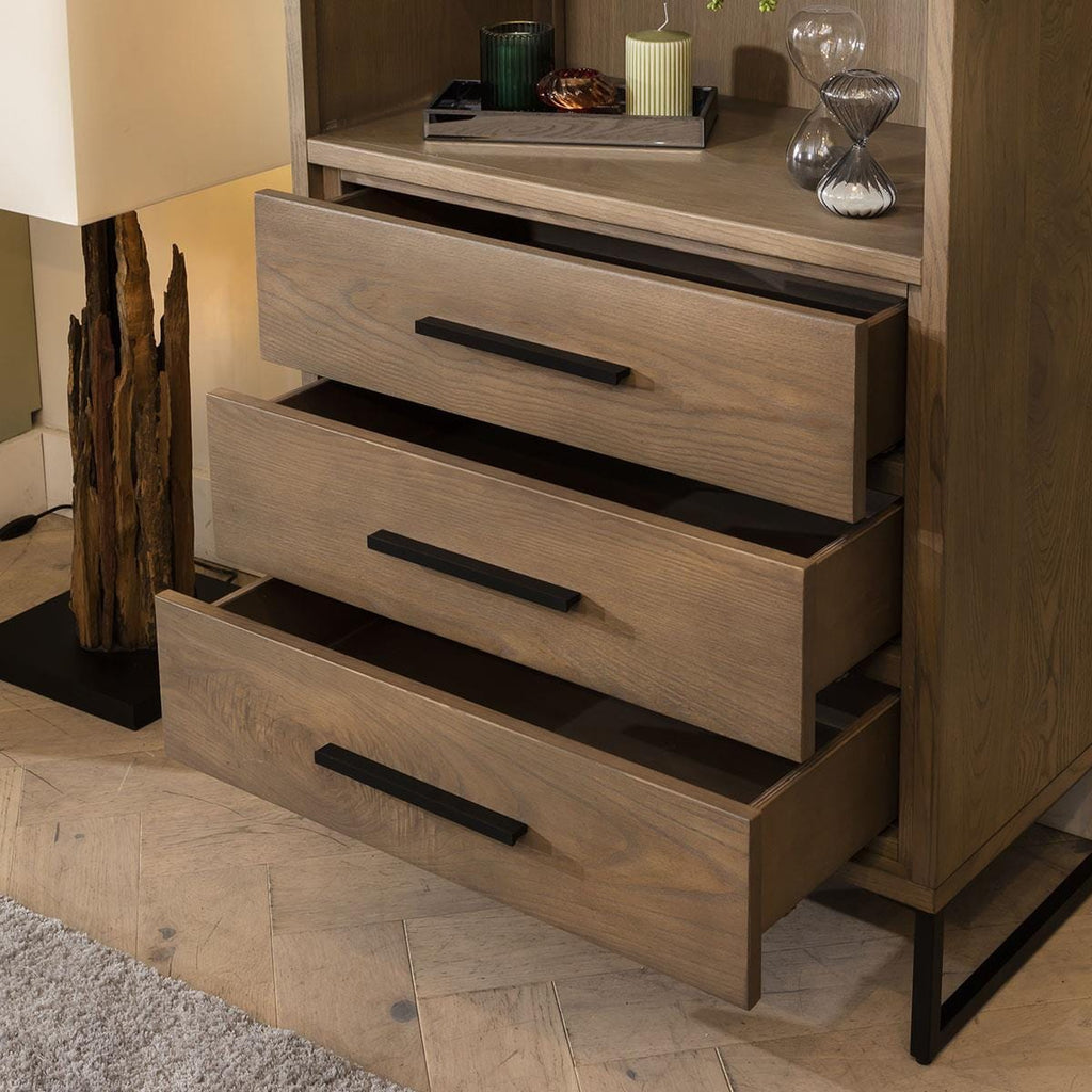 Aries Solid Ash Wood Bookcase Shelving Unit 190cm High