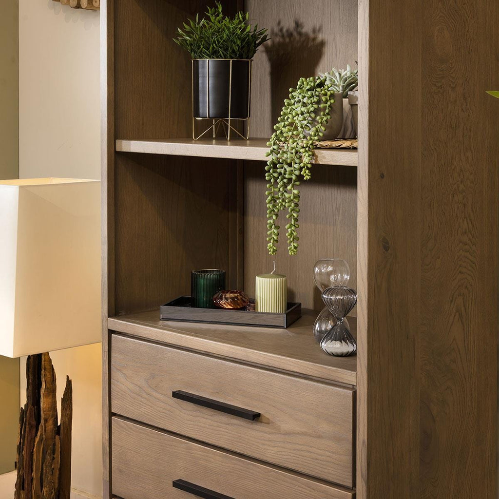 Aries Solid Ash Wood Bookcase Shelving Unit 190cm High