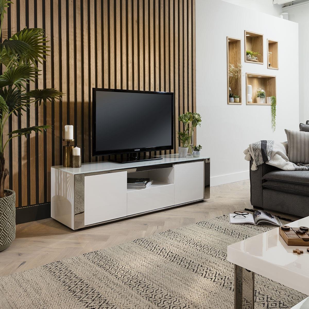 Sophie TV Cabinet Stand 160cm White