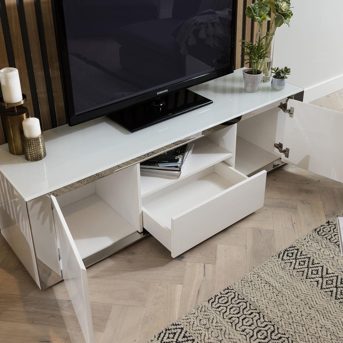 Sophie TV Cabinet Stand 160cm White