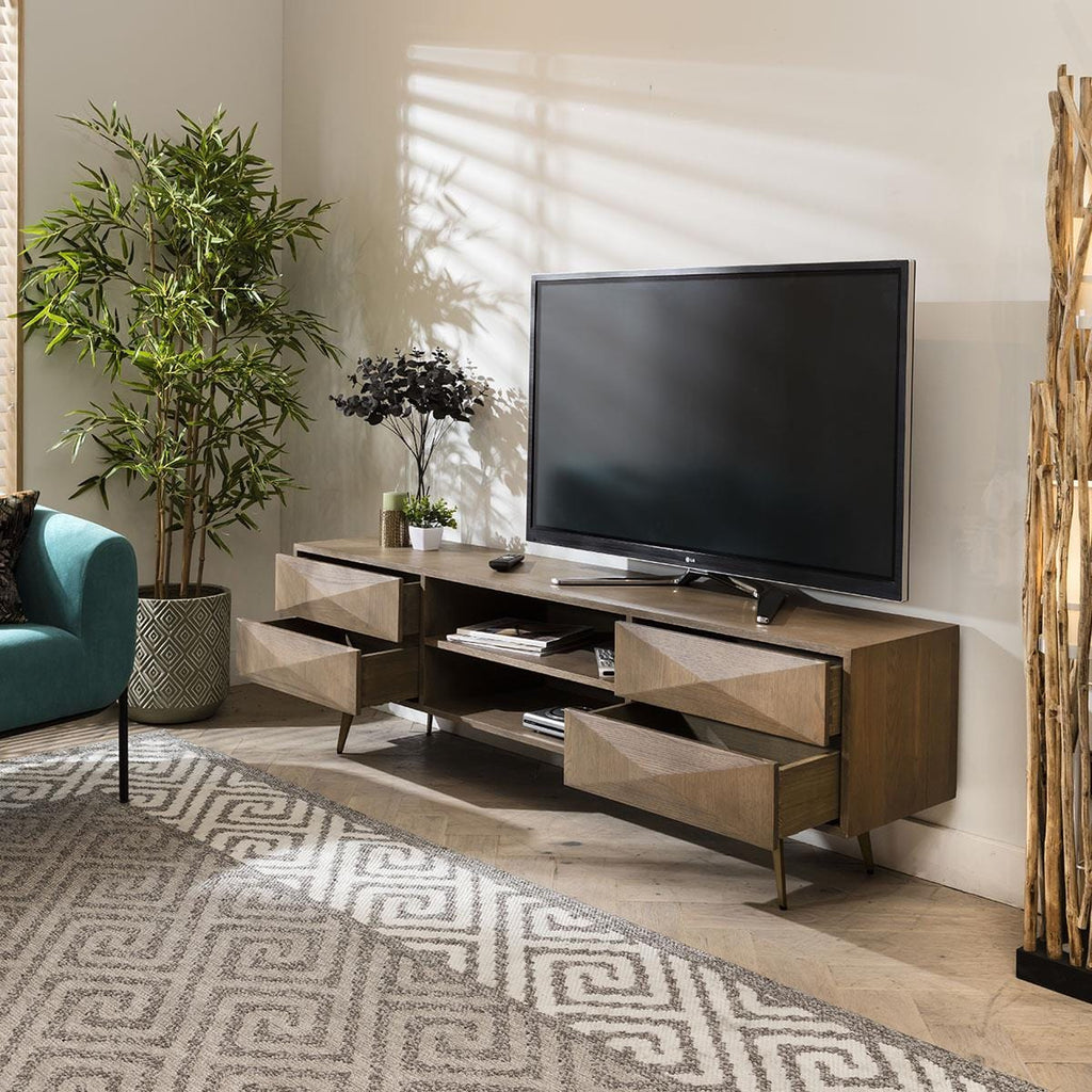 Convex Geometric TV Stand Cabinet Grey 190cm