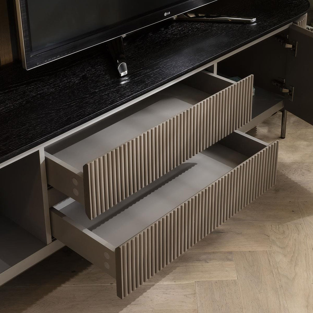 Laura Modern TV Stand Cabinet Matte Taupe 210cm