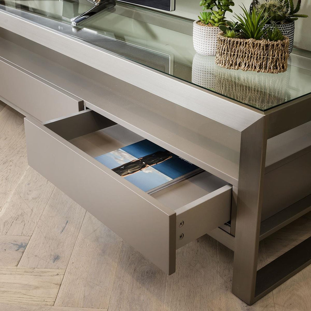 Jade Large TV Stand Cabinet Taupe