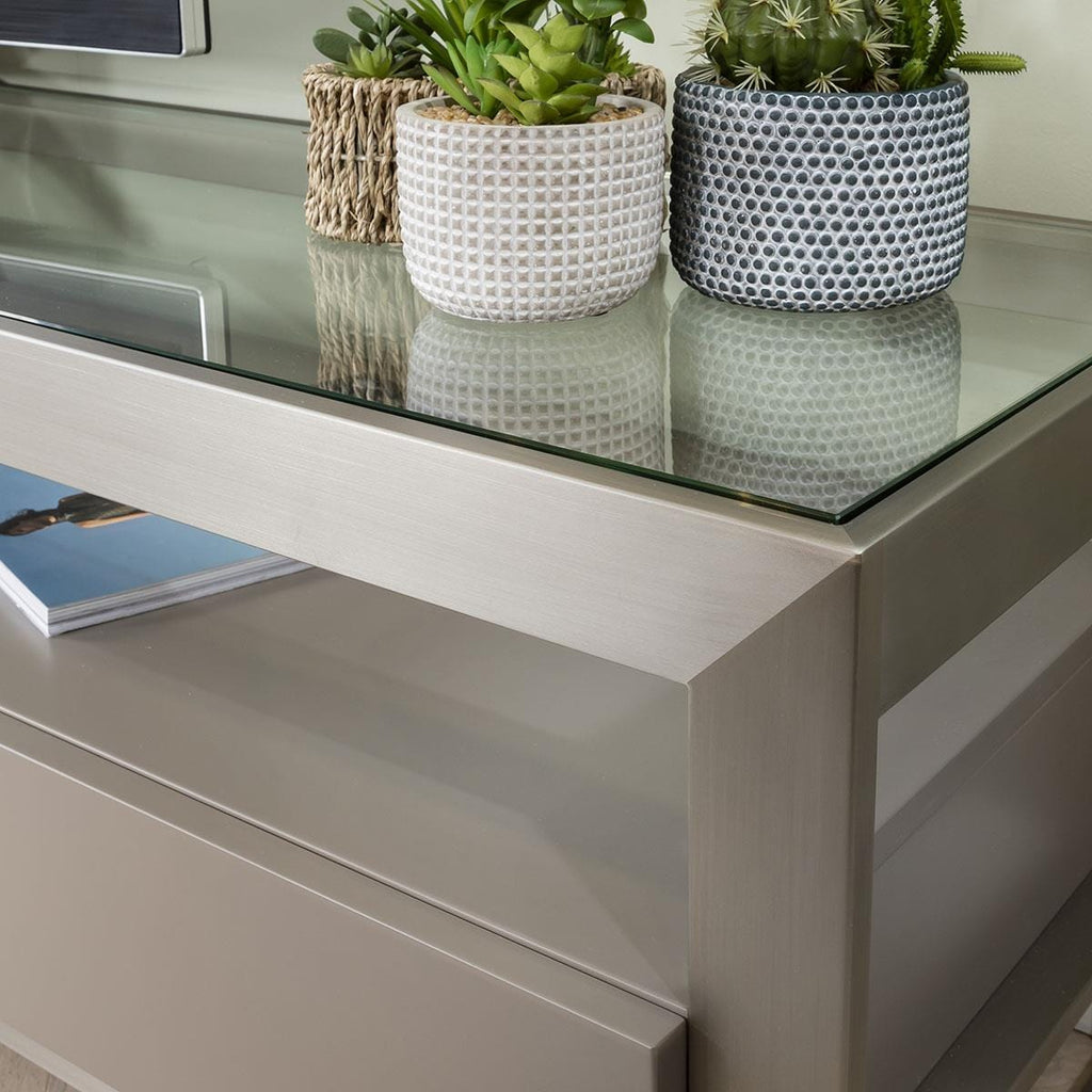 Jade Large TV Stand Cabinet Taupe