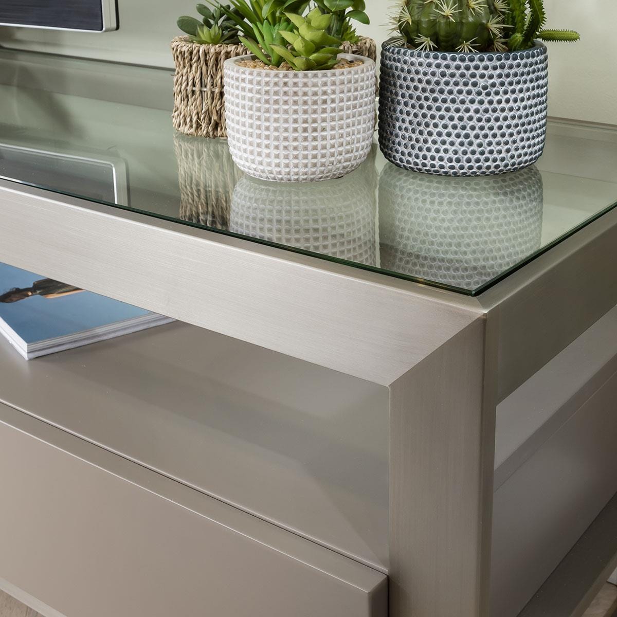 Jade Large TV Stand Cabinet Taupe