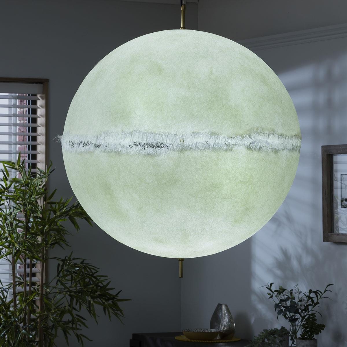 Modern White Contemporary Moon Ball Ceiling Light Pendant - Large 70cm