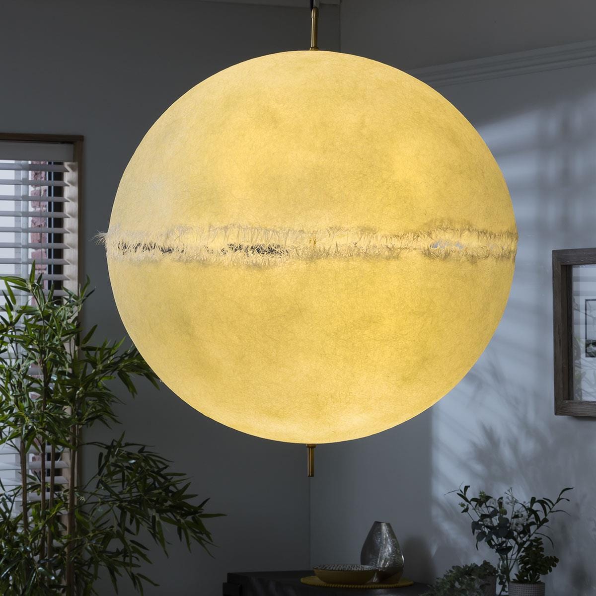 Modern White Contemporary Moon Ball Ceiling Light Pendant - Large 70cm