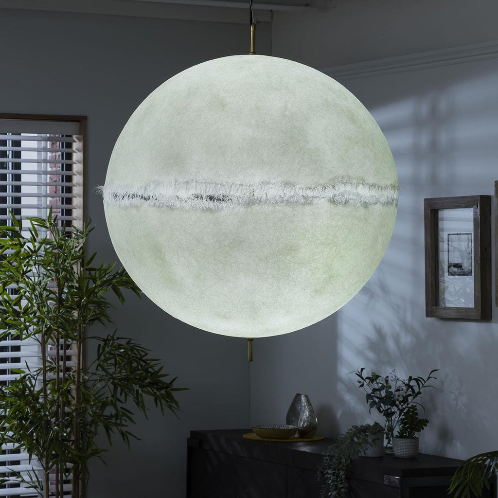 Modern White Contemporary Moon Ball Ceiling Light Pendant - Large 70cm