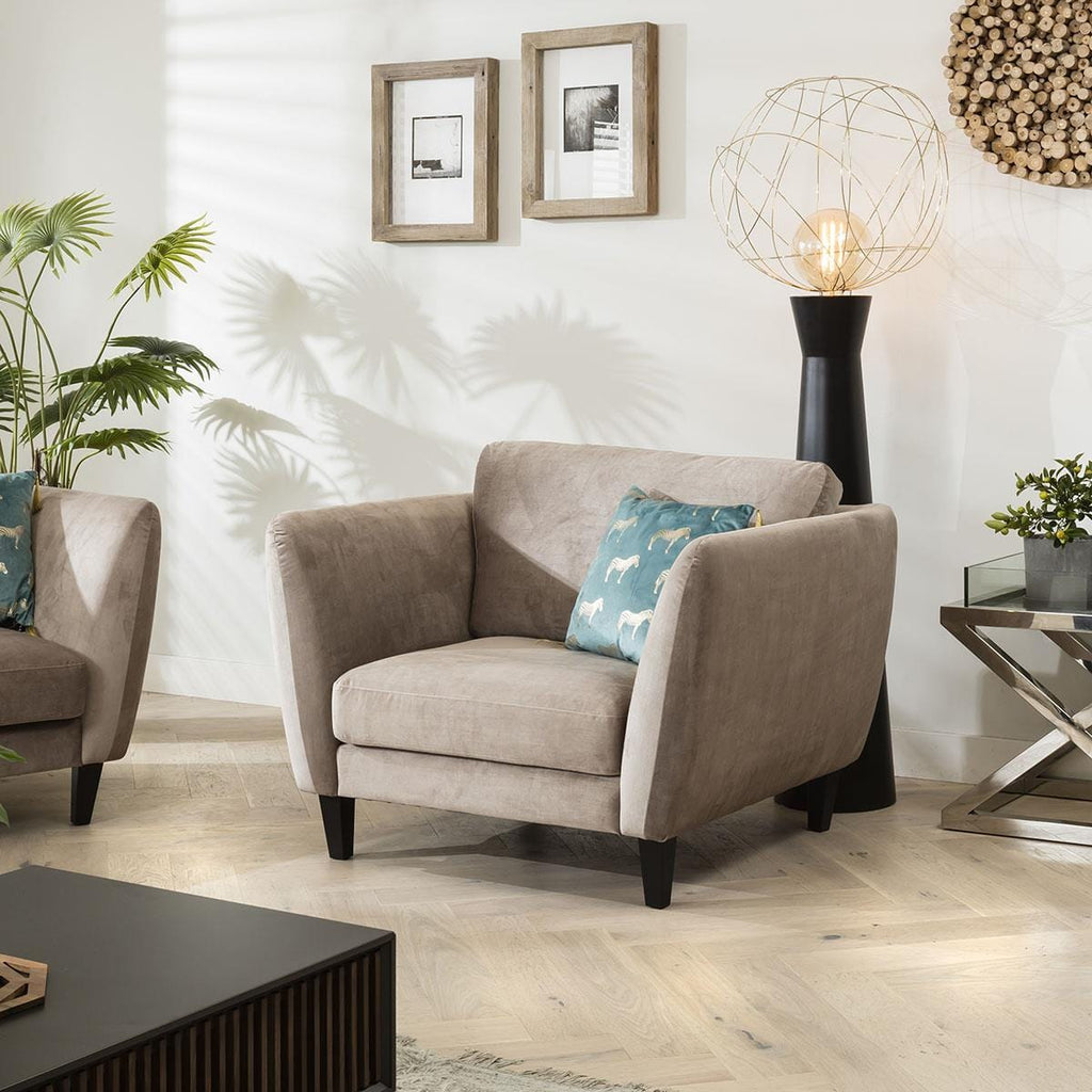 Modern Wide Snuggle Armchair - Premium Fabric Upholstery - Choose Your Fabric - 110cm