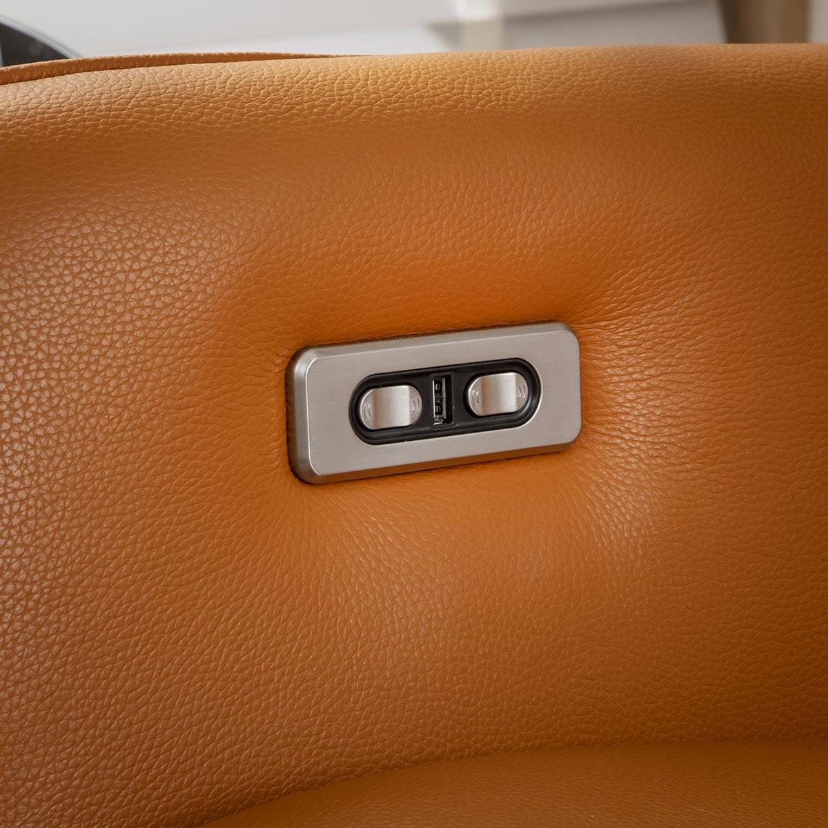 Svago Leather Recliner Armchair Orange