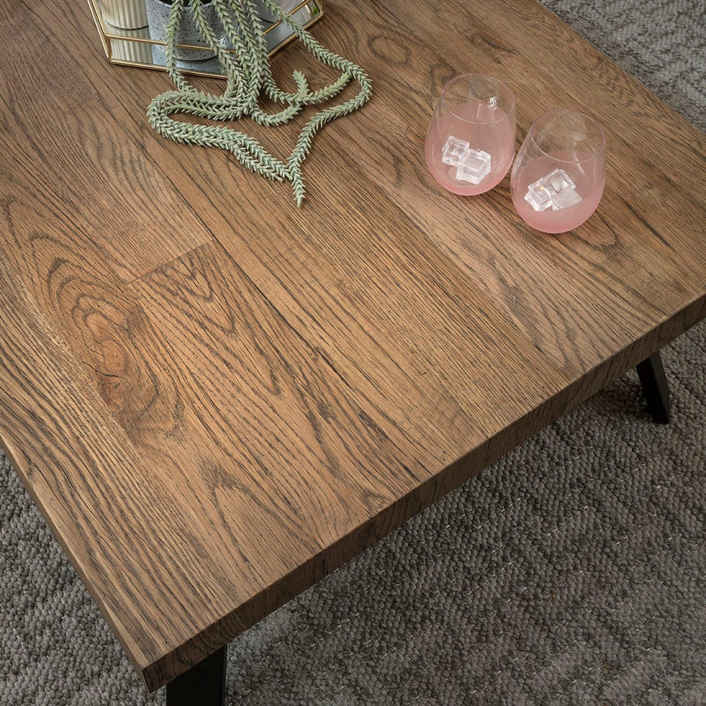 Glasgow Recliamed Oak Wooden Coffee Table 140x70cm
