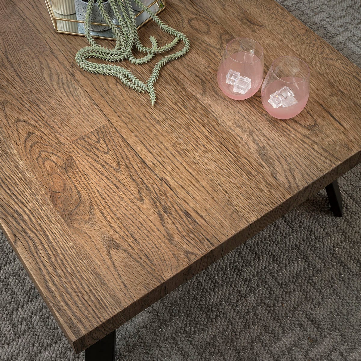 Glasgow Recliamed Oak Wooden Coffee Table 140x70cm