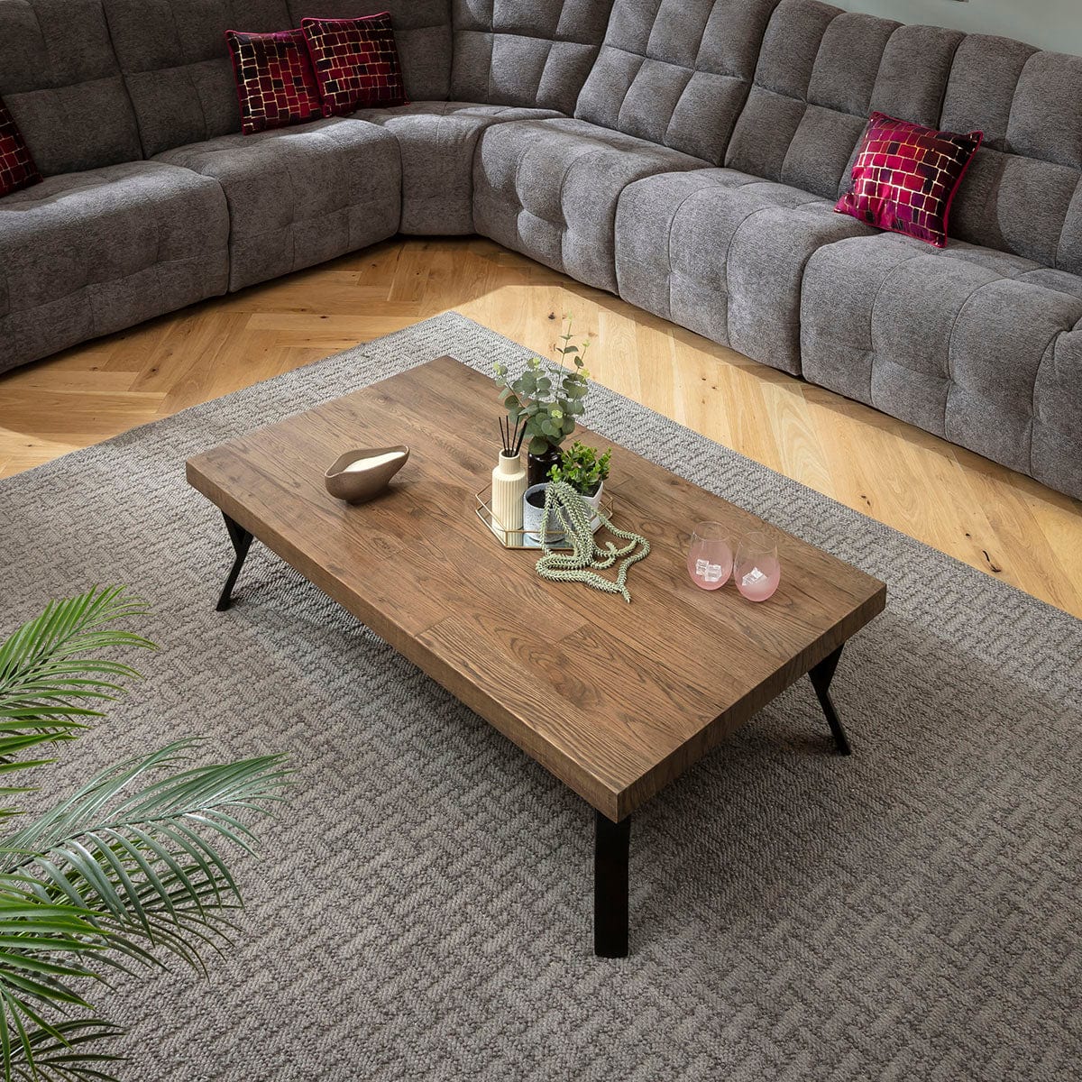 Glasgow Recliamed Oak Wooden Coffee Table 140x70cm