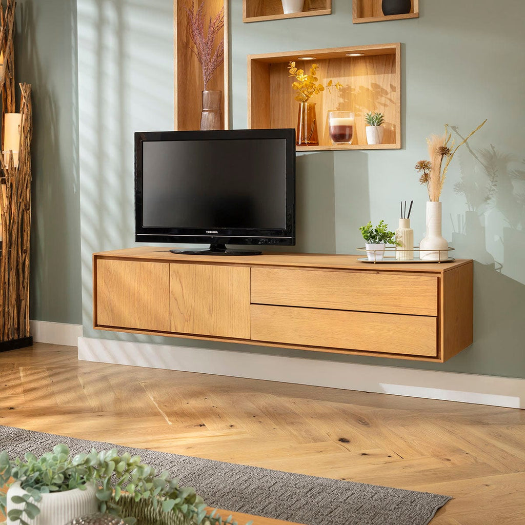 Grado TV Stand Cabinet Media Unit Light Wood 165cm