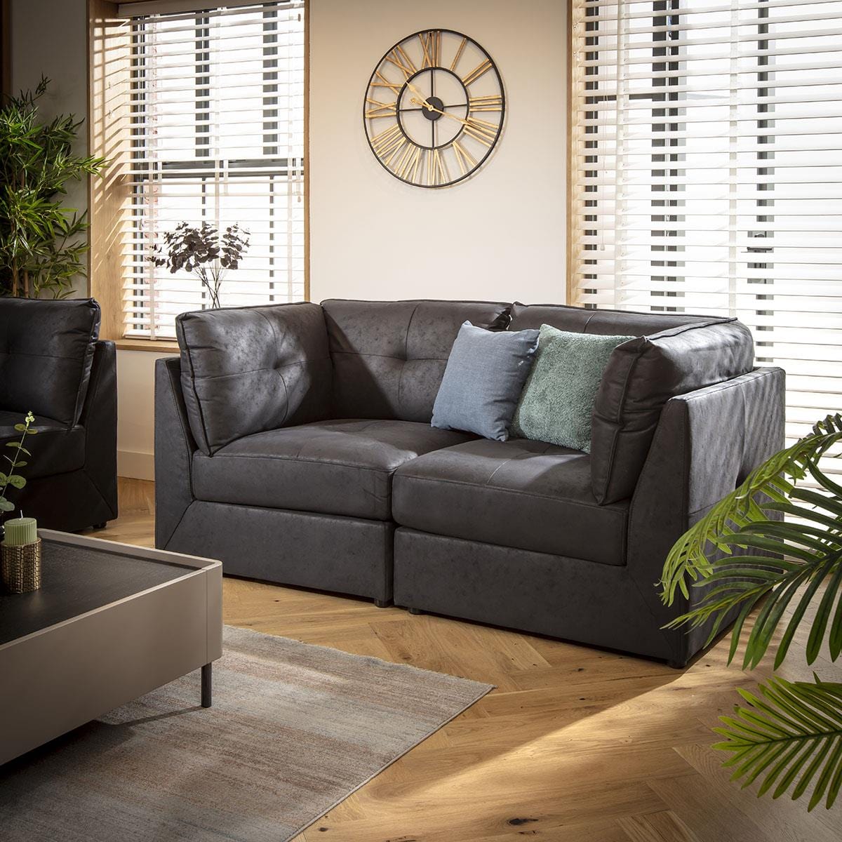 Archie Small 2 Seater Sofa Black 180x90cm 2S