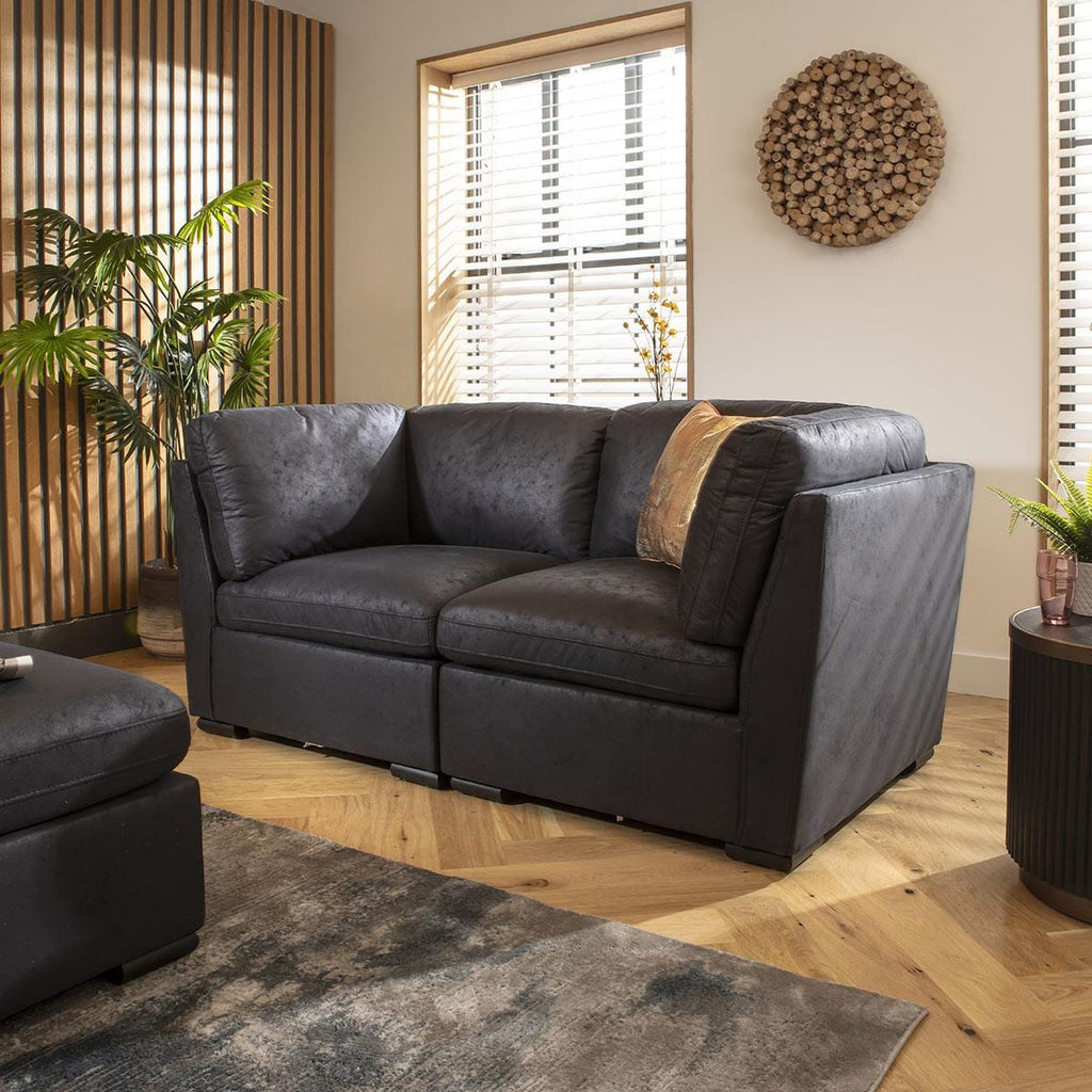 Mikey Small 2 Seater Sofa Black 190x95cm 2S