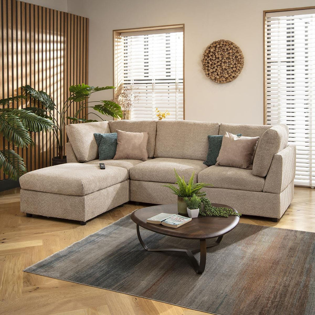 Sully 3 Seater Modular Sofa Biscuit Beige Boucle 240x160cm 2L