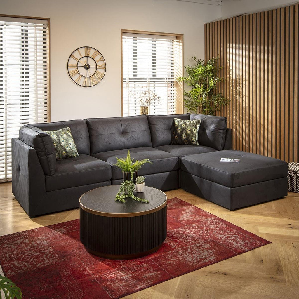 Archie 3 Seater Modular Sofa Black 270x180cm 2R