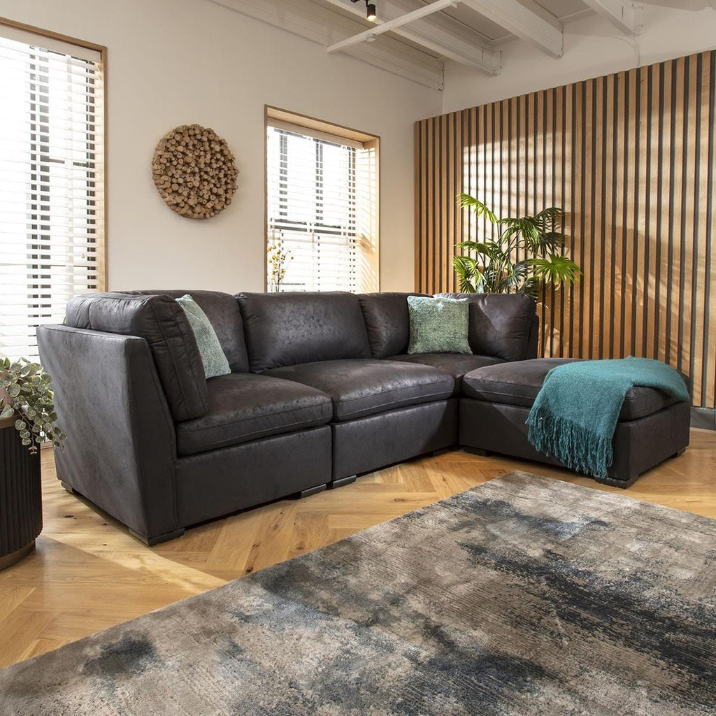 Mikey 3 Seater Modular Sofa Black 285x190cm 2R