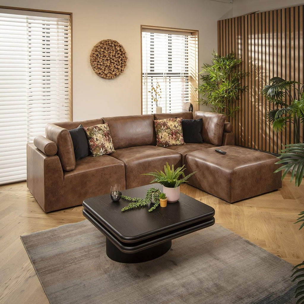 Martha 3 Seater Modular Sofa Antique Brown 266x176cm 2R