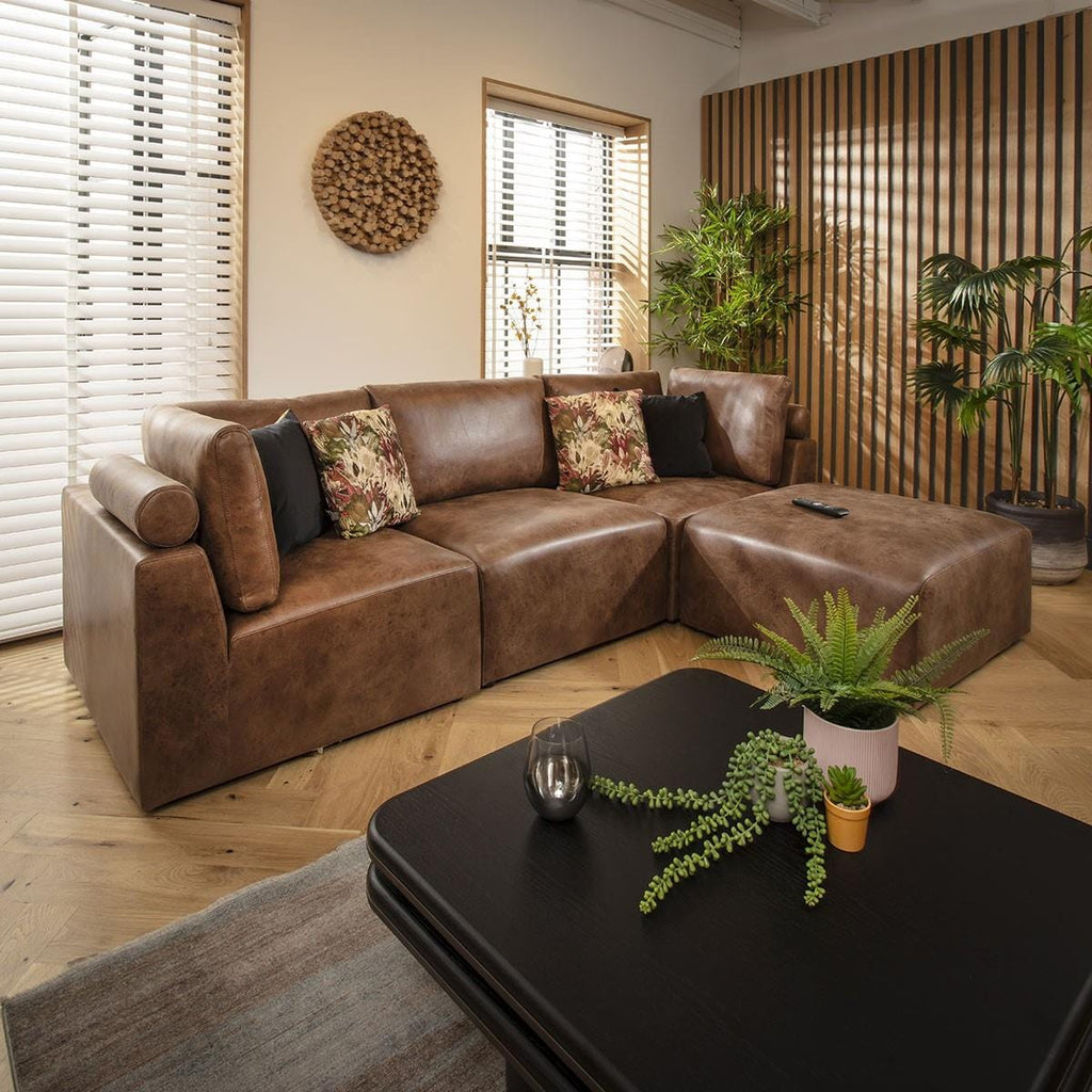 Martha 3 Seater Modular Sofa Antique Brown 266x176cm 2R