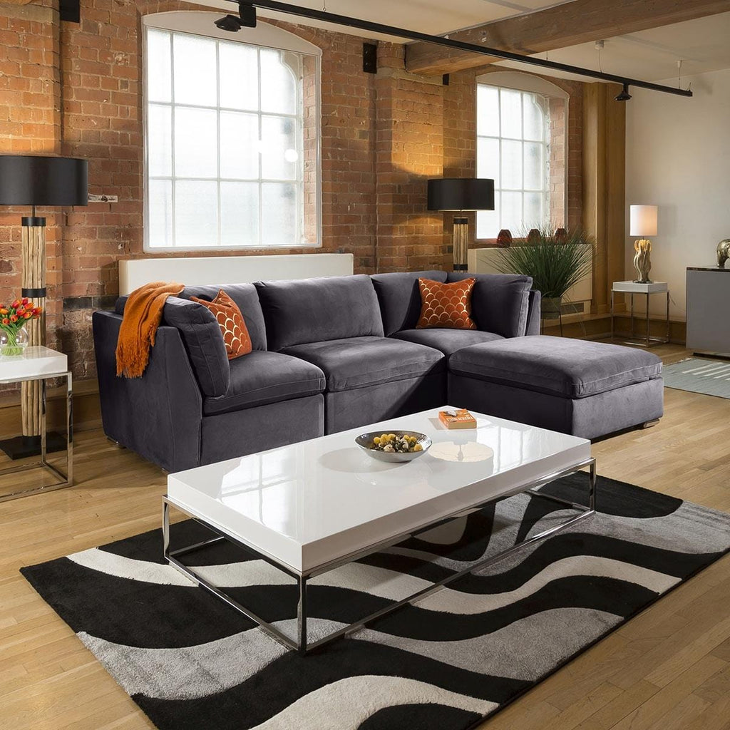 Mikey 3 Seater Modular Sofa Dark Grey 285x190cm 2