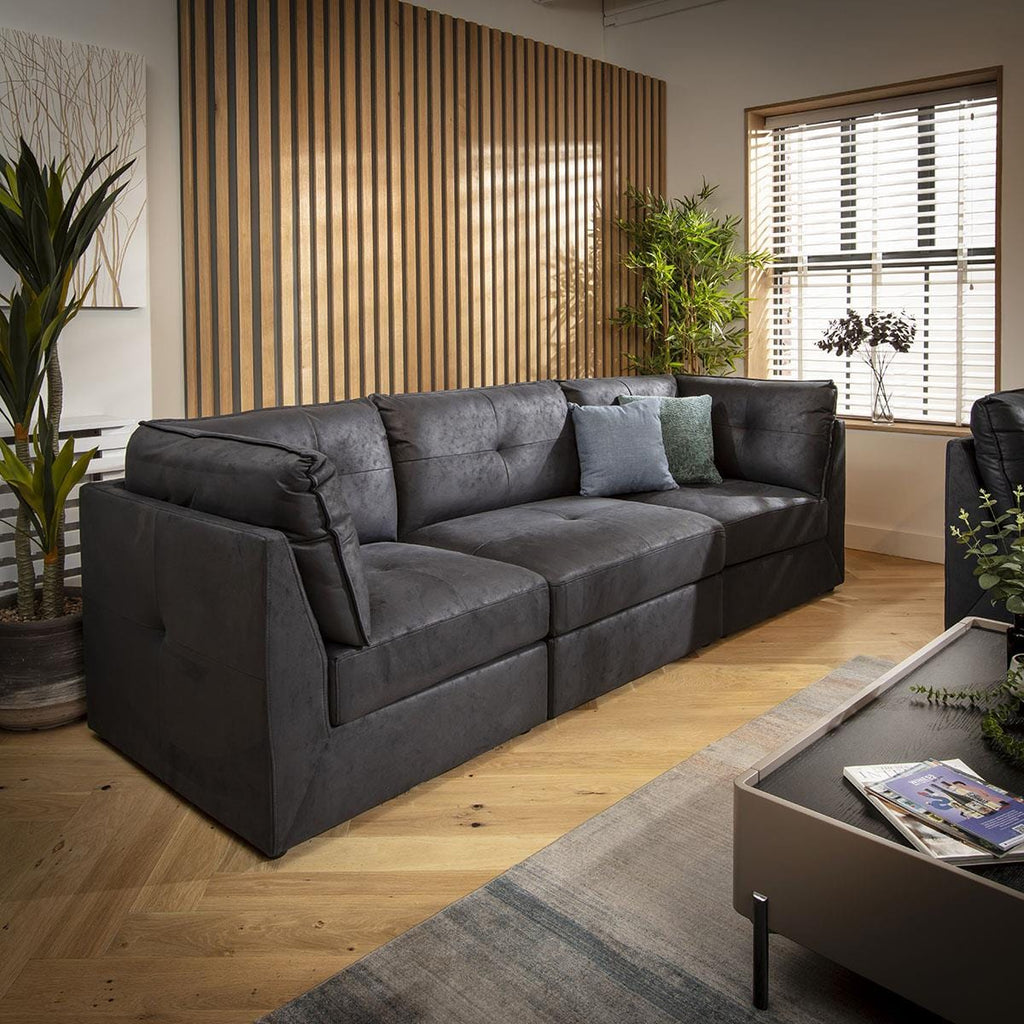 Archie 3 Seater Modular Sofa Black 270x90cm 1
