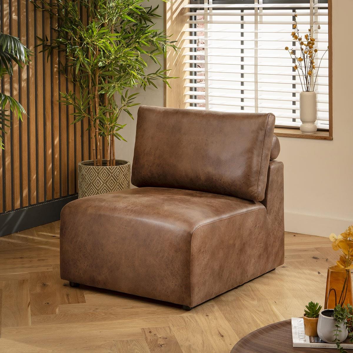 Martha 3 Seater Modular Sofa Antique Brown 266x92cm 1