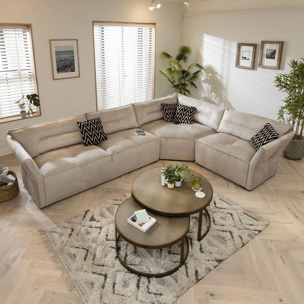 Quatropi 6 Seater Modular Corner Sofa - Right Hand L-Shape, Salsa 337x242cm