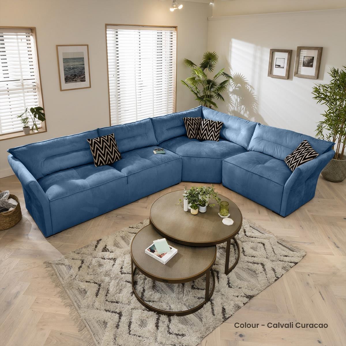 Quatropi 6 Seater Modular Corner Sofa - Right Hand L-Shape, Salsa 337x242cm