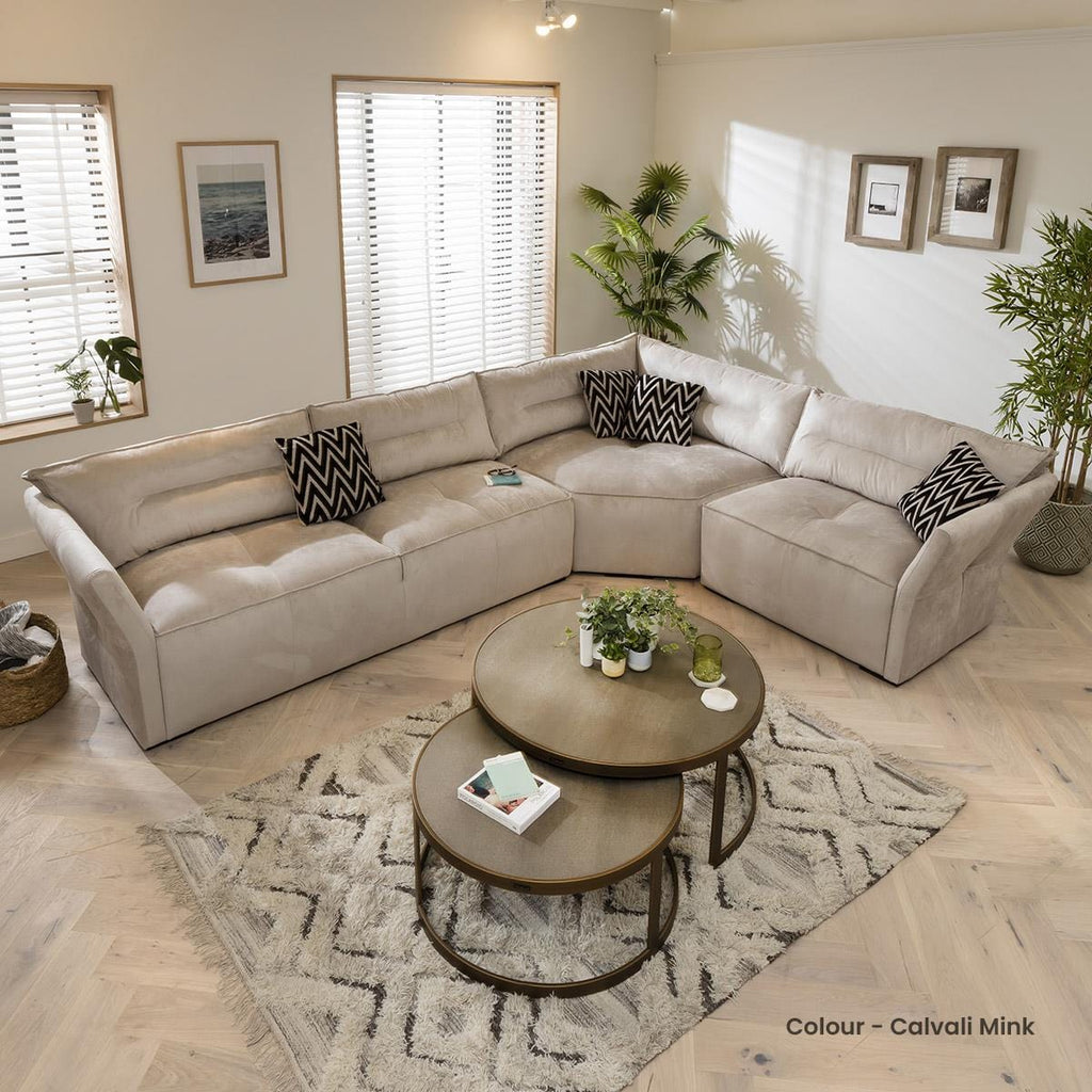 Quatropi 6 Seater Modular Corner Sofa - Right Hand L-Shape, Salsa 337x242cm