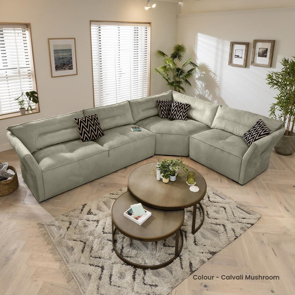 Quatropi 6 Seater Modular Corner Sofa - Right Hand L-Shape, Salsa 337x242cm