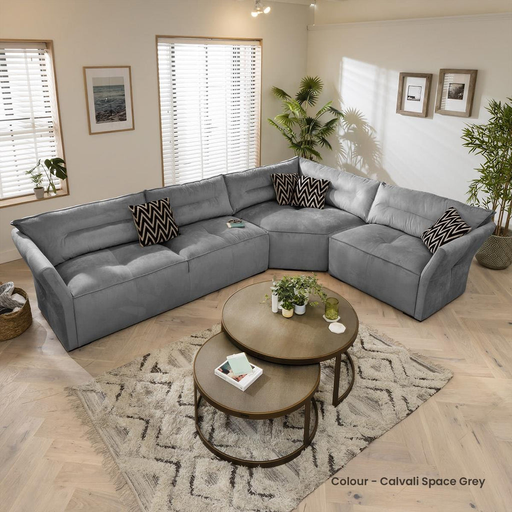 Quatropi 6 Seater Modular Corner Sofa - Right Hand L-Shape, Salsa 337x242cm