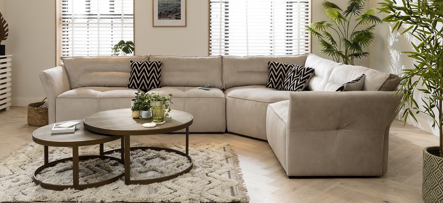 Quatropi 6 Seater Modular Corner Sofa - Right Hand L-Shape, Salsa 337x242cm