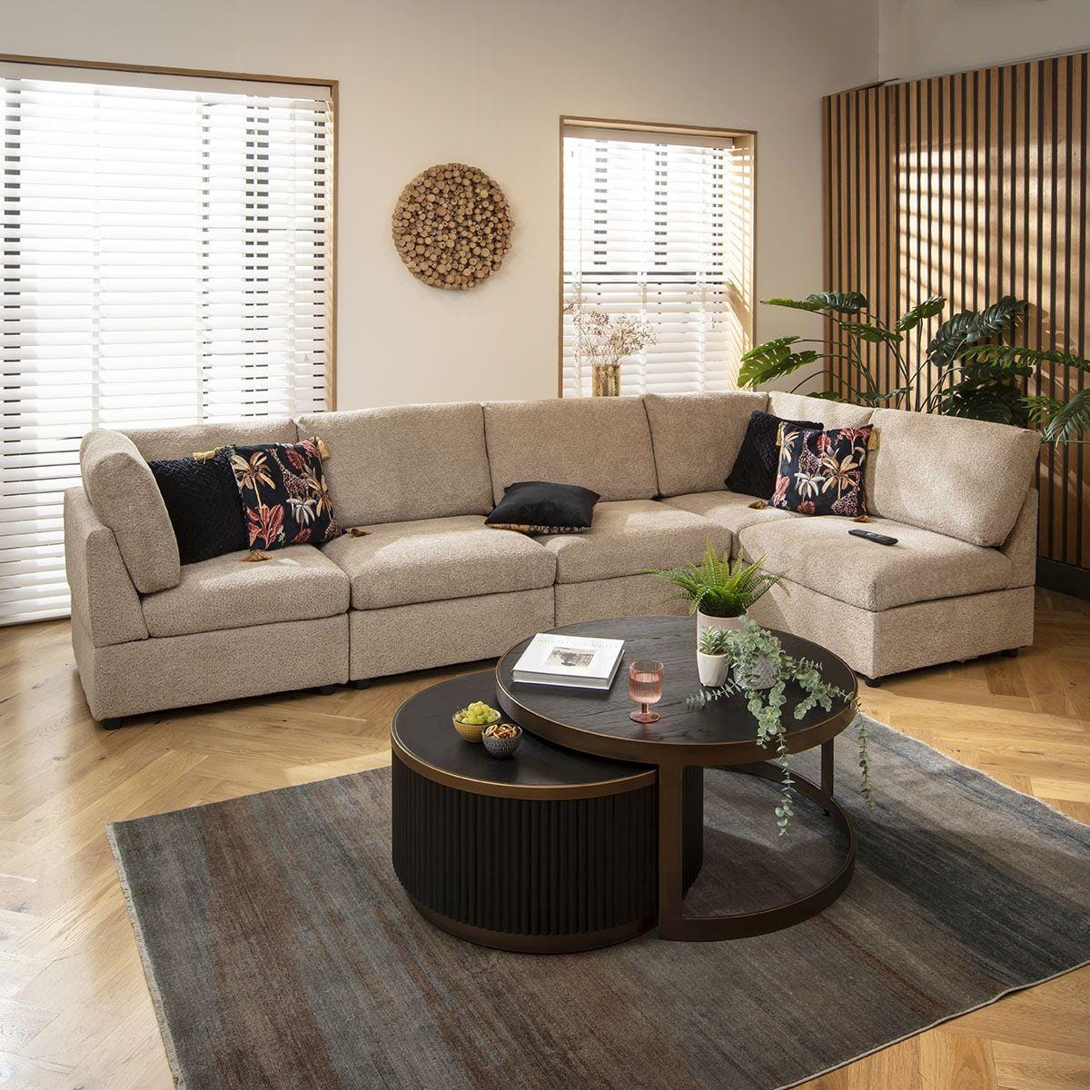 Sully 6 Seater Corner Sofa Biscuit Beige Boucle 320x160cm 13L