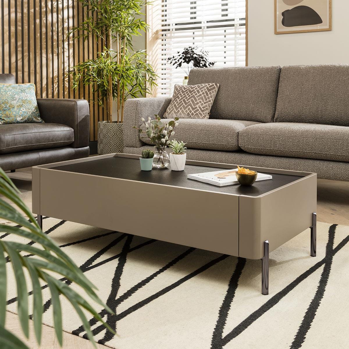 Newton Coffee Table Matte Taupe 120x64cm