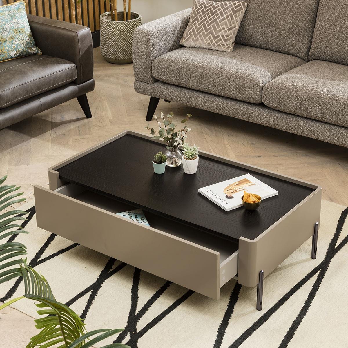Newton Coffee Table Matte Taupe 120x64cm