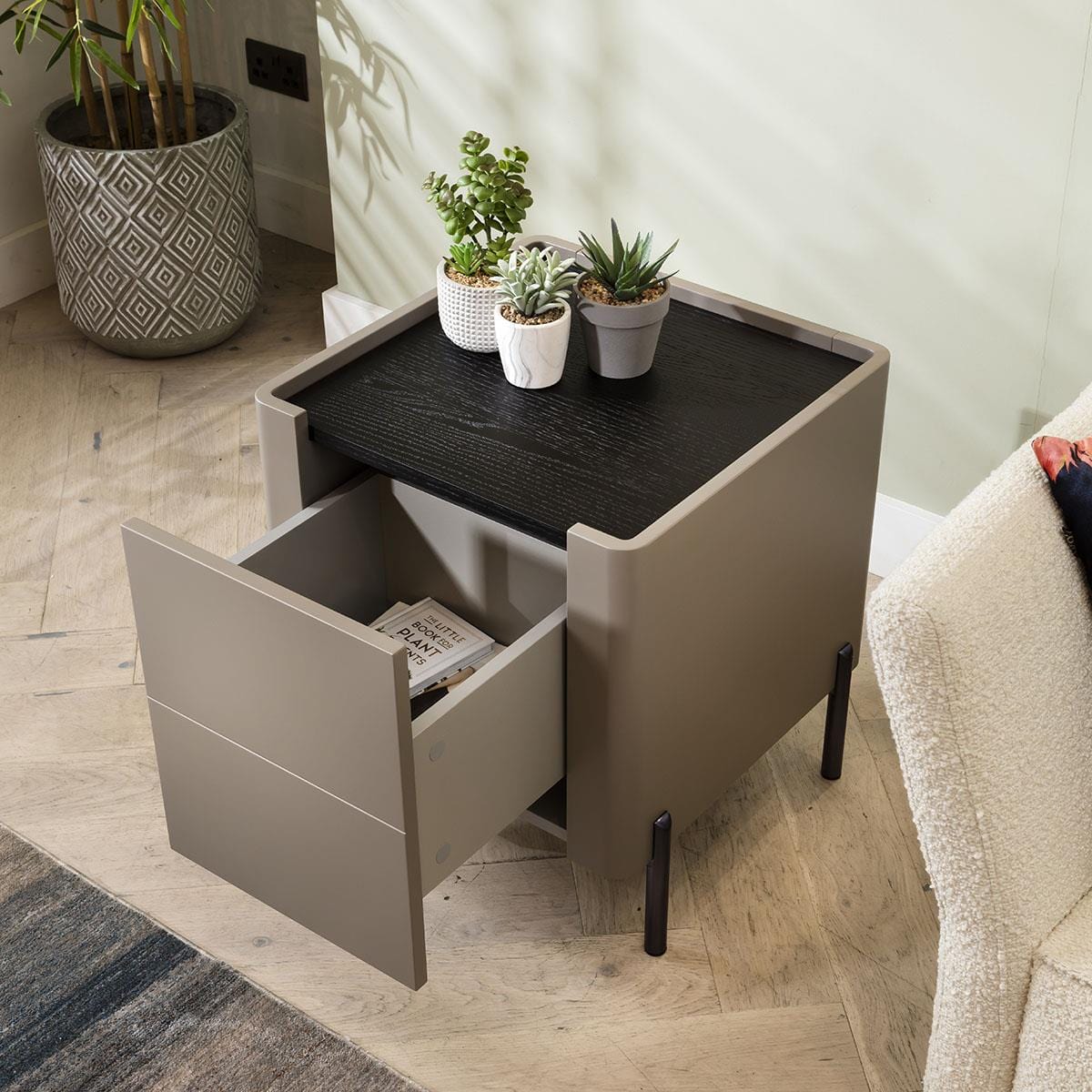 Newton Lamp Side Table Matte Taupe