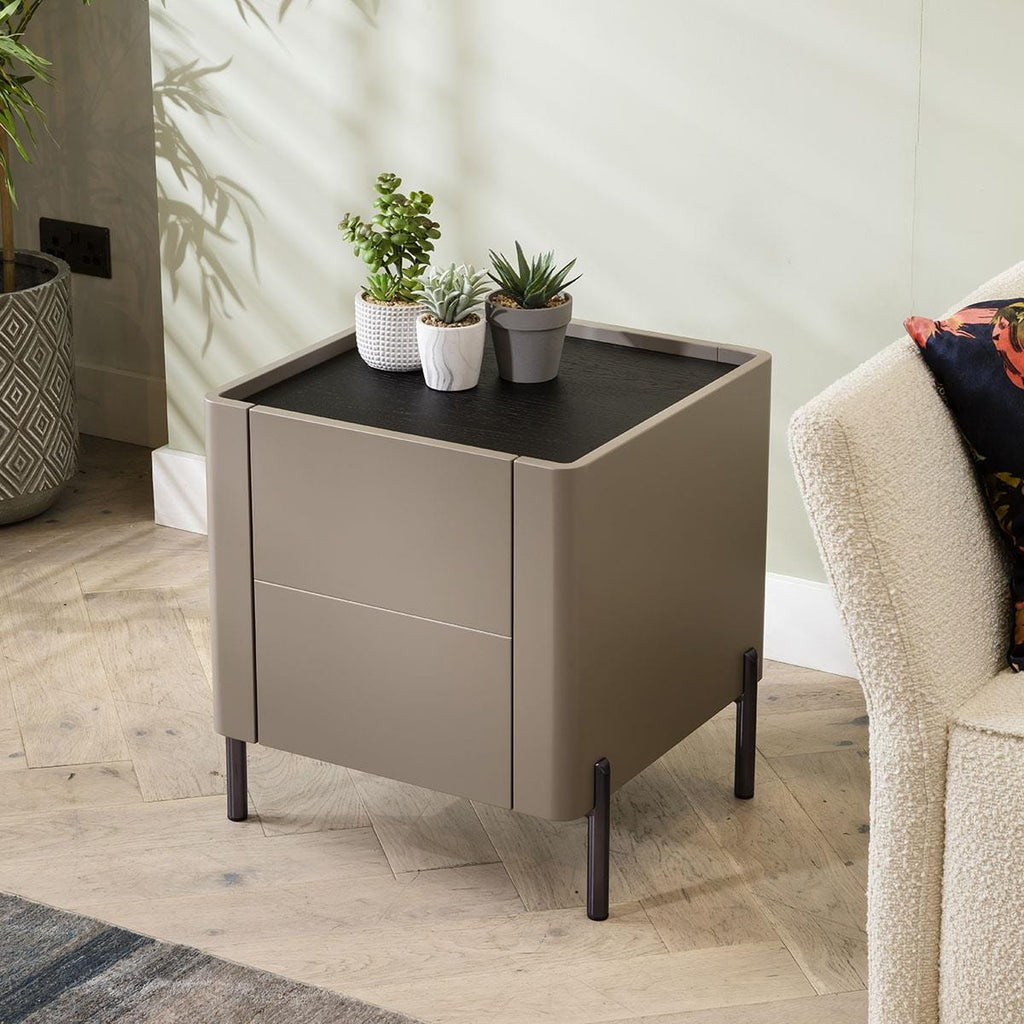 Newton Lamp Side Table Matte Taupe