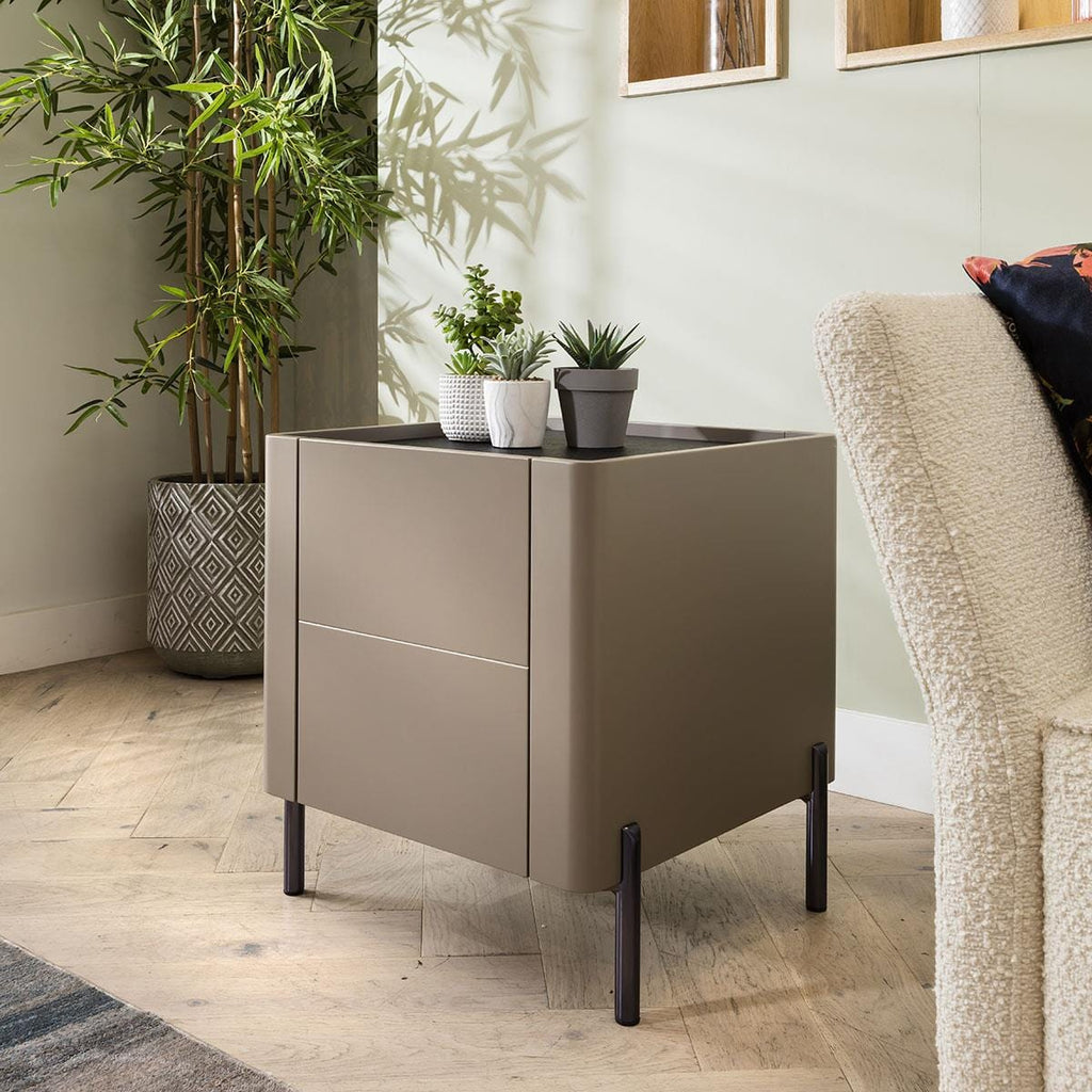 Newton Lamp Side Table Matte Taupe