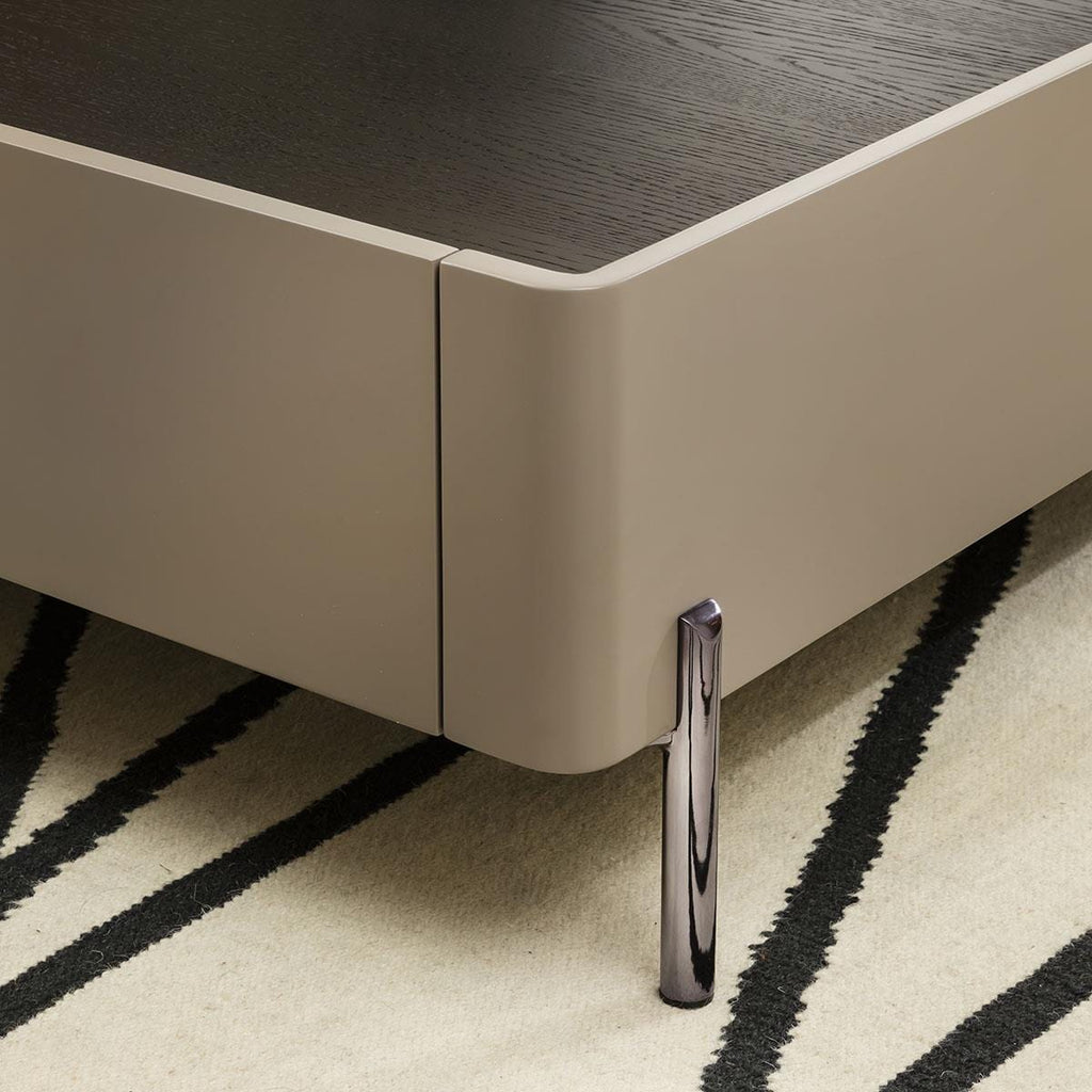 Newton Square Coffee Table Matte Taupe 100cm