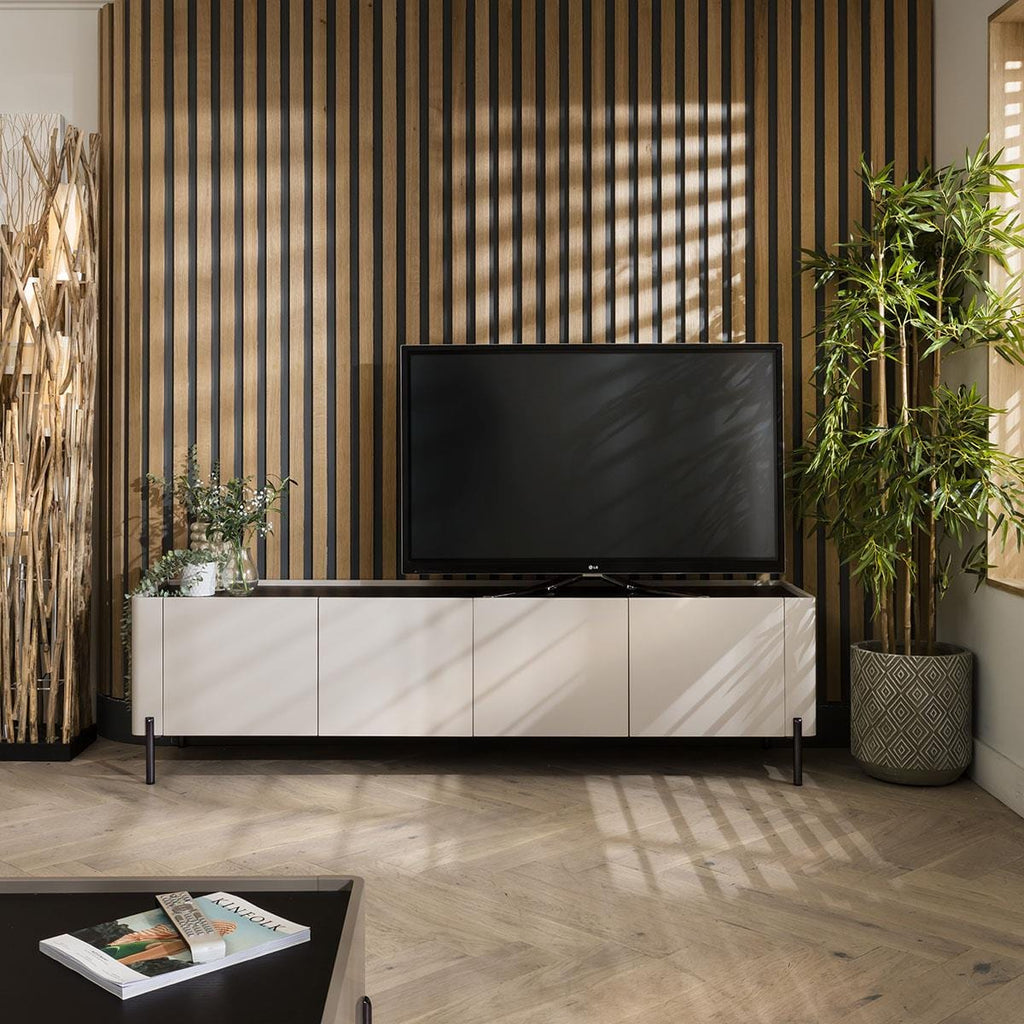 Newton TV Stand Cabinet Matte Chalk 200cm