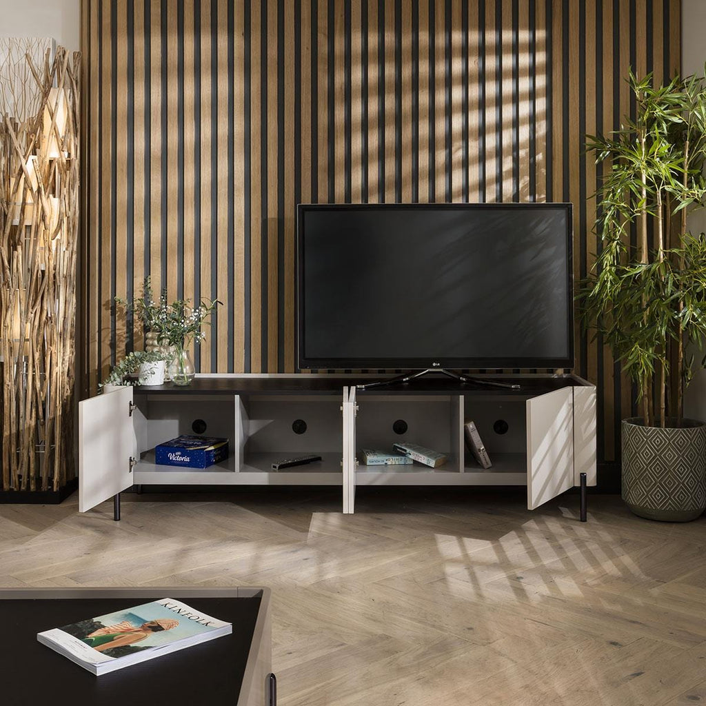 Newton TV Stand Cabinet Matte Chalk 200cm