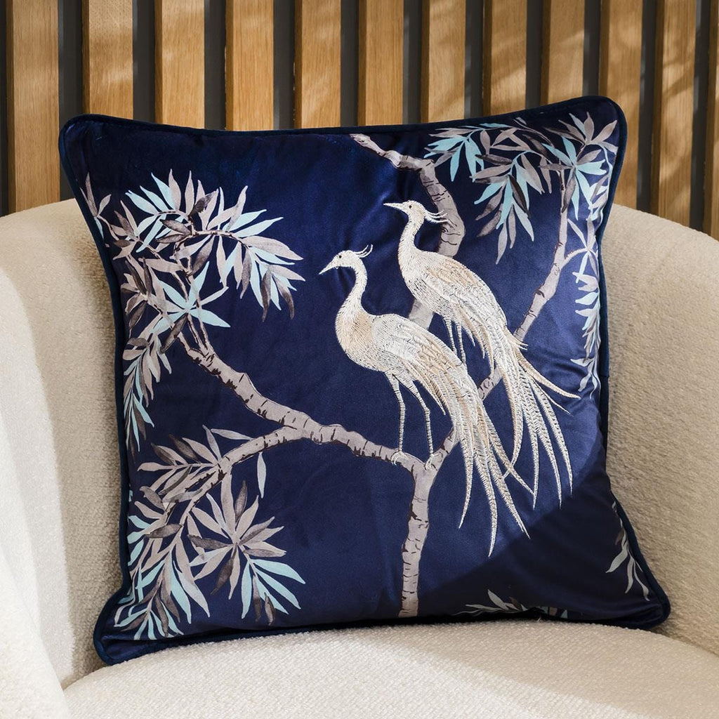 Noor Peacock Velvet Scatter Cushion 45cm