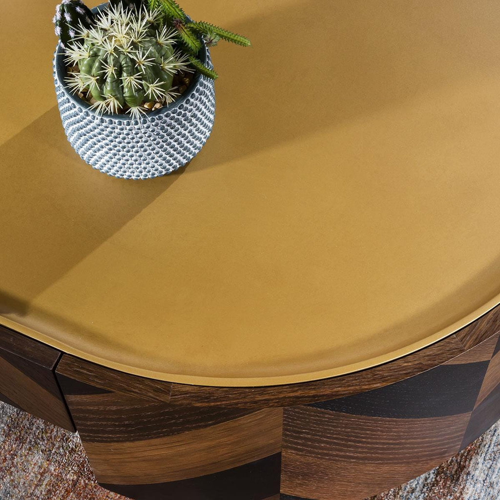 Rodez Oval Coffee Table with Drawer Brown